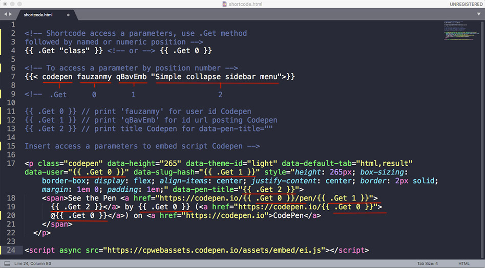 Hugo shortcode template
