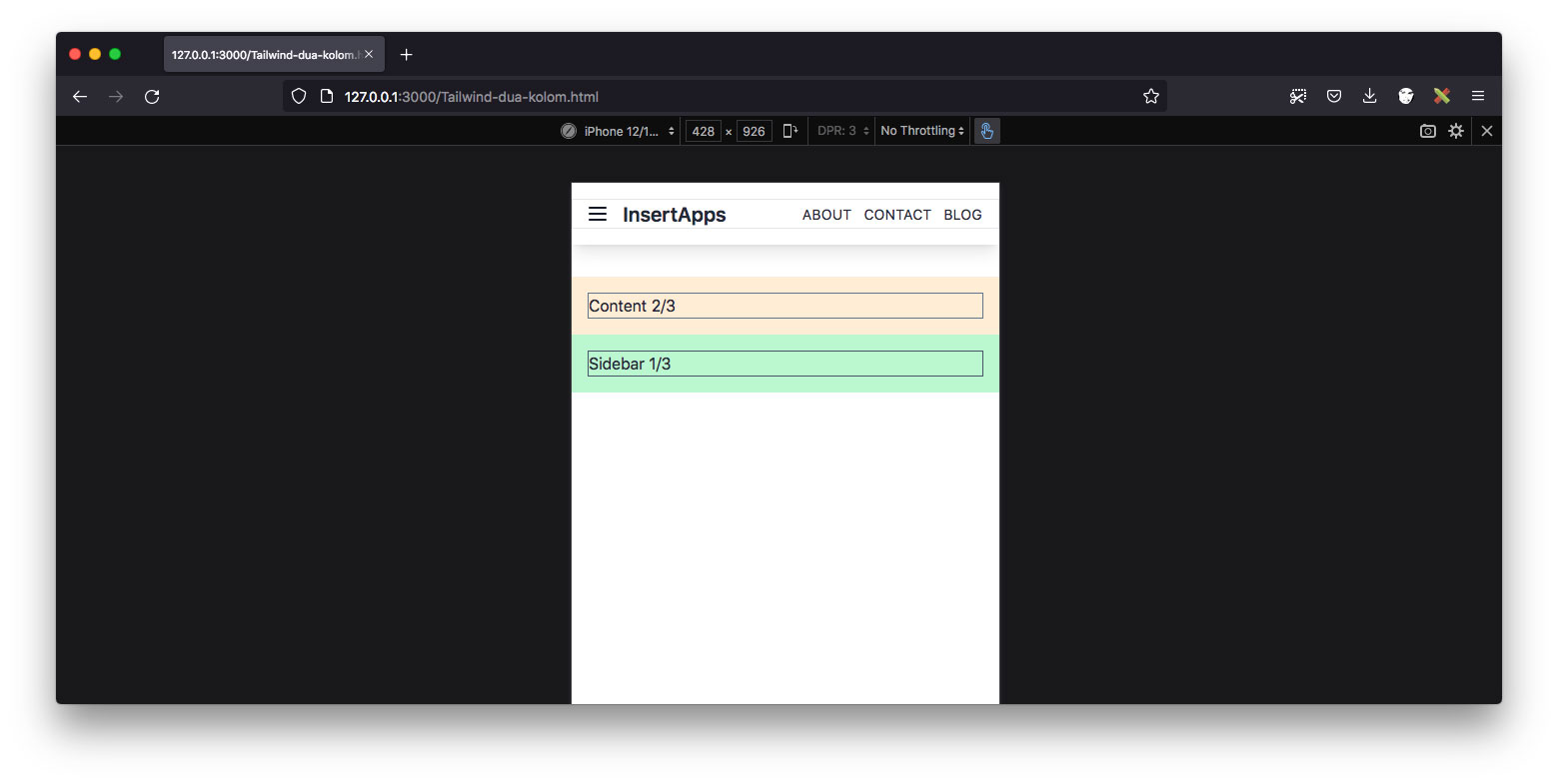 Tailwindcss template preview 2 mobile.